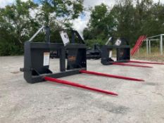 UNUSED 2025 LANDHONOR BALE SPEARS ATTACHMENT MODEL BS-12-2500G FOR UNIVERSAL SKID STEER **FREE LOAD