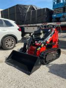 UNUSED 2025SDLOOL SKID STEER LOADER MODEL 380R, GAS POWERED, ELECTRIC START, RUBBER TRACKS, BUCKET