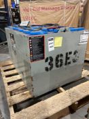 ( 1 ) FORKLIFT BATTERY; APPROXIMATELY 2350 LBS, APPROXIMATE DIMENSIONS 39 IN L X 25 IN W X 23 H