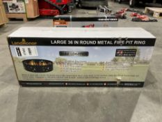 UNUSED LANDHONOR LARGE 36in ROUND METAL FIRE PIT RING MODEL LDH-FPR36