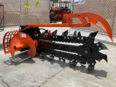 ( 1 ) UNUSED 2025 GIYI TRENCHER MODEL X39 ATTACHMENT FOR MINI SKID STEER , APPROX TRENCHING DEPTH