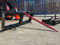 ( 1 ) UNUSED GIYI HAY FRAME FORK ATTACHMENT MODEL HF47 FOR SKID STEER, APPROX WORKING WITH 47in