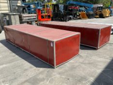 UNUSED 2025 SKLPLARGE SCALE STORAGE SHED MODEL SK-SS100, ( 2 ) CRATES, APPROX 100 X 50FT