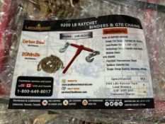 UNUSED LANDHONORRATCHET BINDERS & CHAINS SET MODEL LHR-RC9200, 5 BINDERS (9,200LB) &10 G70 3/8
