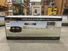 UNUSED LANDHONOR LARGE 36in ROUND METAL FIRE PIT RING MODEL LDH-FPR36