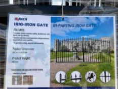 IRANCH IRIG-IRON BI-PARTING GATE; APPROXIMATE DIMENSIONS 135.35 IN X 1.57 IN X 86.61 IN; APPROXIM...