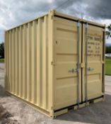 10FT OFFICE / STORAGE CONTAINER, FORK POCKETS WITH SIDE DOOR ENTRANCE & SIDE WINDOW