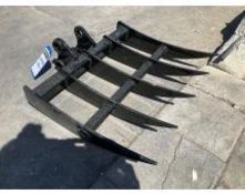 ( 1 ) UNUSED 2025 RAKE ATTACHMENT FOR EXCAVATOR, FITS 1-2TON EXCAVATOR