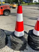 ( 1 ) UNUSED STACK OF SAFETY TRAFFIC CONES, APPROX 10 CONES TOTAL