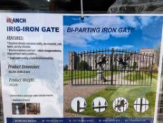 IRANCH IRIG-IRON BI-PARTING GATE; APPROXIMATE DIMENSIONS 135.35 IN X 1.57 IN X 86.61 IN; APPROXIM...