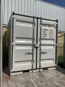10FT OFFICE / STORAGE CONTAINER, FORK POCKETS WITH SIDE DOOR ENTRANCE & SIDE WINDOW, APPROX 99'' ...