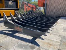 UNUSED LANDHONOR ROOT RAKE ATTACHMENT FOR UNIVERSAL SKID STEER, APPROX 72