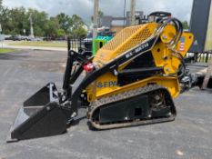 UNUSED AGT MX-MRT14 STAND ON MINI SKID STEER LOADER, RUBBER TRACKS, BUCKET ATTACHMENT