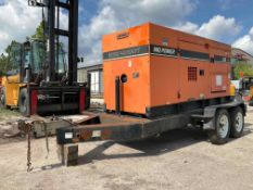 MULTIQUIP WHISPER WATT TRAILER MOUNTED AC GENERATOR MODEL DCA-125SSJU,DIESEL POWERED; JOHN DEERE
