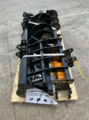 UNUSED 2025 MIVA MINI EXCAVATOR ATTACHMENT SET WHICH INCLUDES ( 1 ) BUCKET WITH TEETH ( 1 ) QUICK