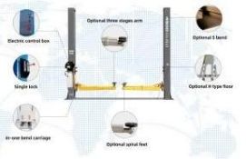 UNUSED IRANCH 10,000LBS TWO-POST LIFT MODEL IRTPL