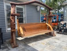 TEAKWOOD SWING, APPROX 8' 3'' L x 3' 1