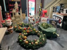 ( 2 ) PALLETS OF CHRISTMAS DECORATIONS, TREE INCLUDED