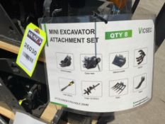 UNUSED 2025 VICSEC MINI EXCAVATOR ATTACHMENT SET WHICH INCLUDES ( 1 ) BUCKET WITH TEETH / ( 1 )