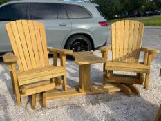 ( 1 ) ADIRONDACK SWIVEL DOUBLE CHAIR W/ TABLESETTEE