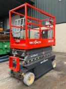 SKYJACK MODEL SJIII3219 SCISSOR LIFT; ELECTRIC POWERED; LOW HRS SHOWING, APPROX MAX PLATFORM HEIGHT