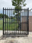 ( 1 ) SET OF UNUSED 14FT BI PARTING WROUGHT IRON GATES, 7FT EACH PIECE (14FT TOTAL WIDTH). 2 PIECES