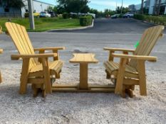( 1 ) ADIRONDACK SWIVEL DOUBLE CHAIR W/ TABLESETTEE