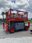 SKYJACK, MODEL SJ6832RT SCISSOR LIFT; GAS POWERED; APPROXIMATE MAXIMUM HEIGHT 32 FT; APPROXIMAT