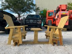 ( 1 ) ADIRONDACK SWIVEL DOUBLE CHAIR W/ TABLESETTEE