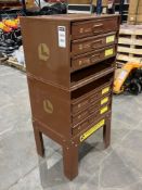 LAWSON METAL INDUSTRIAL DRAWER HARDWARE CABINET; APPROXIMATELY 21 IN L x 17 IN W X 45 IN T