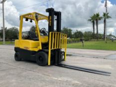 HYSTER H50CT FORKLIFT, LP POWERED, APPROX MAX CAPACITY 4800LBS, APPROX MAX HEIGHT 188in, TILT, SIDE