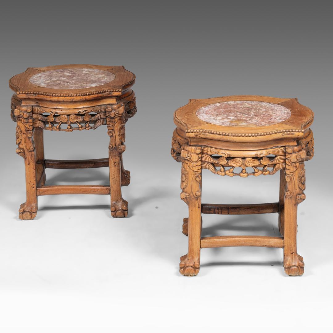 An impressive pair of Japanese Satsuma ware 'Court Scenes' vases, Meiji (20thC), H 103 cm - each res - Image 12 of 18