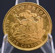 Chile 100 Pesos 1926 – Goldmünze, seltener Jahrgang