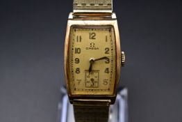 Vintage Omega – Tank-Armbanduhr – Herren – 14K