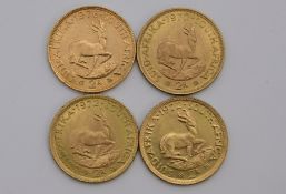Südafrika Investment, 4-mal Goldmünze 2 Rand.