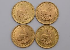 Südafrika Investment, 4-mal Goldmünze 2 Rand.