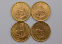 Südafrika Investment, 4-mal Goldmünze 2 Rand.