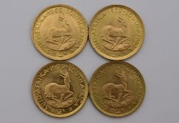 Südafrika Investment, 4-mal Goldmünze 2 Rand.