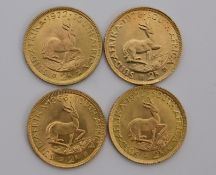 Südafrika Investment, 4-mal Goldmünze 2 Rand.