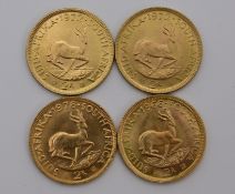 Südafrika Investment, 4-mal Goldmünze 2 Rand.