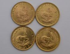 Südafrika Investment, 4-mal Goldmünze 2 Rand.
