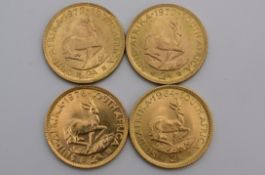 Südafrika Investment, 4-mal Goldmünze 2 Rand.