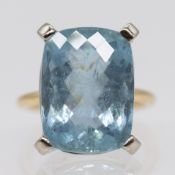 Ring mit Topas ca. 19,6 ct, Goldschmiedearbeit, 90er Jahre