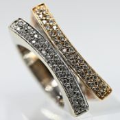 Doppel-Ring mit 62 kleinen Brillanten, zus. ca. 0,40 ct, Juwelier Christ, 2004