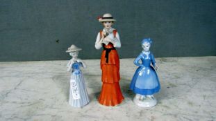 3 Porzellanfiguren, Damen, gemarkt von