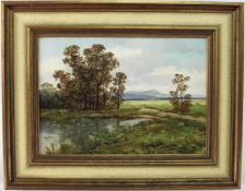 Fritz Göhring, Maler 20.Jh., "Bayerische Teichlandschaft"