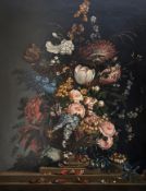 Emily Stannard (1803-1855), Blumenstillleben: üppiges Bouquet aus bunten Sommerblumen in einer