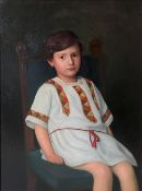 Albin Günther (1864 - 1938), Portrait eines sitzenden Knaben, signiert und datiert 1912, Öl/Lwd,