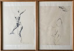 Karl Lorenz KUNZ (1905-1971), 2 Frauenakte, Kohlezeichnungen, signiert und datiert 5.63 (gewidmet: