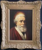 Unbekannter Künstler, 18./ 19. Jh., nach Rembrandt, Portrait in Hausanzug und Mütze des Eisen- und